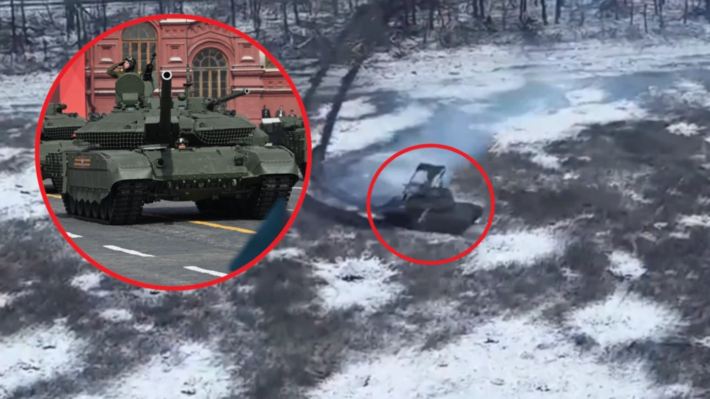 Rosyjski czołg T-90M pokonany niewielkim dronem.