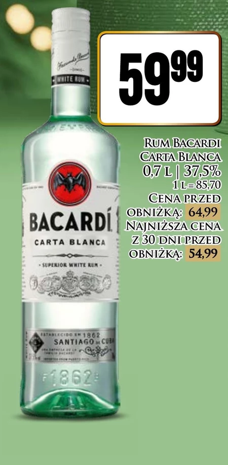 Bacardi Carta Blanca Rum 700 ml