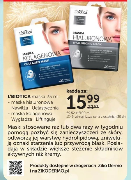 Maseczka do twarzy L'biotica