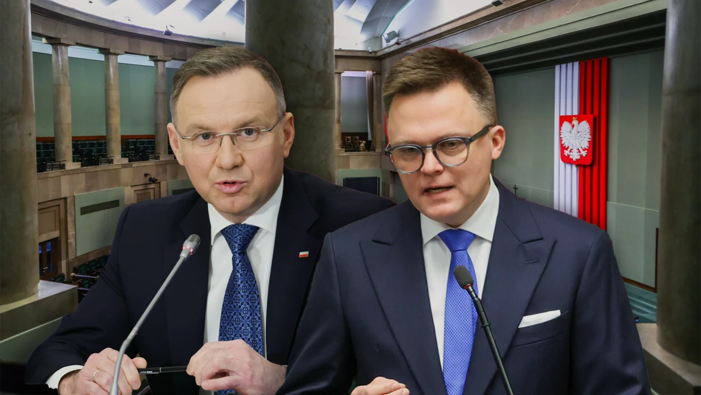 Prezydent Andrzej Duda (fot. JACEK DOMINSKI/REPORTER) apelował o zwołanie dodatkowego posiedzenia Sejmu (fot. Adam Burakowski/REPORTER), ale marszałek Szymon Hołownia (fot. Piotr Molecki/East News) zdecydował inaczej Prezydent Andrzej Duda (fot. JACEK DOMINSKI/REPORTER) apelował o zwołanie dodatkowego posiedzenia Sejmu (fot. Adam Burakowski/REPORTER), ale marszałek Szymon Hołownia (fot. Piotr Molecki/East News) zdecydował inaczej