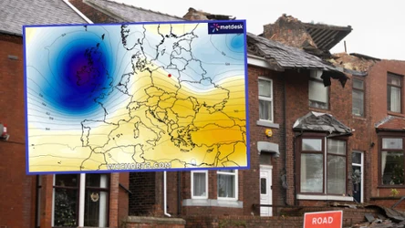 Bomba cyklonowa, czyli niż Henk w weekend dotrze do Wysp Brytyjskich. Może spowodować jeszcze większe szkody niż sztorm Gerrit, który przyniósł między innymi tornado w hrabstwie Greater Manchester (na zdjęciu głównym)