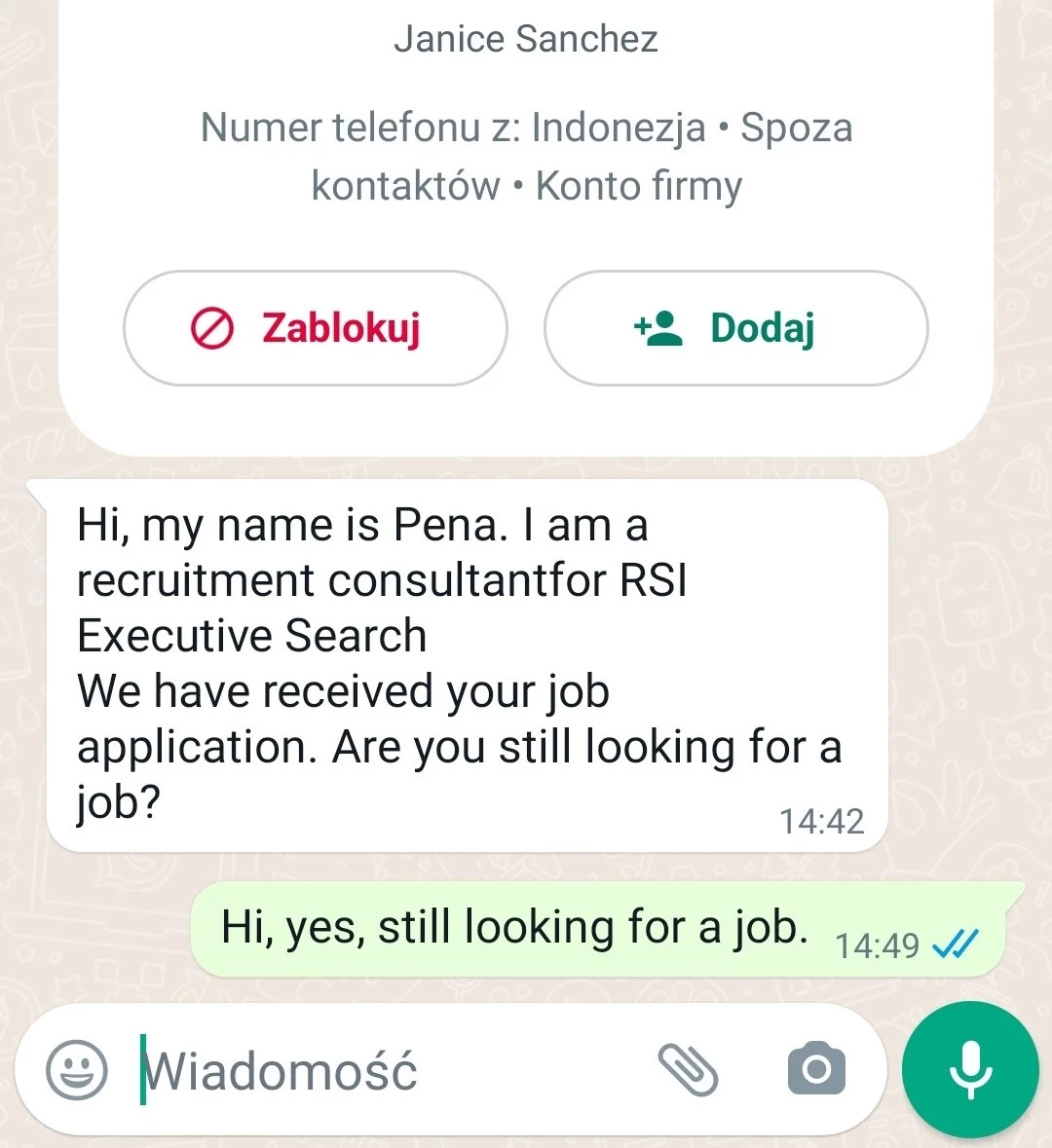 Wiadomość, jaką otrzymałam od oszustów