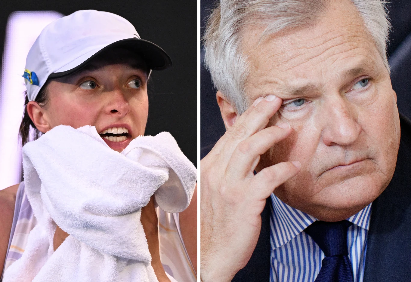 Wiceliderka rankingu WTA - polska tenisistka Iga Świątek oraz były prezydent Polski - Aleksander Kwaśniewski Liderka rankingu WTA - polska tenisistka Iga Świątek oraz były prezydent Polski - Aleksander Kwaśniewski