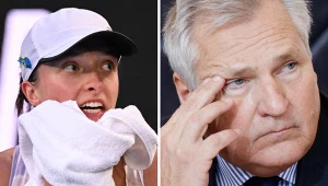 Liderka rankingu WTA - polska tenisistka Iga Świątek oraz były prezydent Polski - Aleksander Kwaśniewski