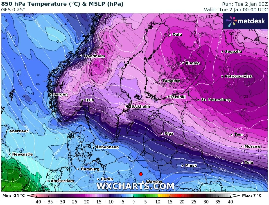 W Skandynawii odnotowano mrozy przekraczające -40 st. C