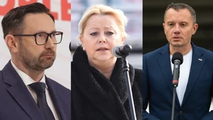 Prezes Orlenu Daniel Obajtek, prezes PZU Beata Kozłowska-Chyła i prezes KGHM Tomasz Zdzikot