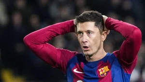 Robert Lewandowski - kapitan reprezentacji Polski - podczas meczu FC Barcelona