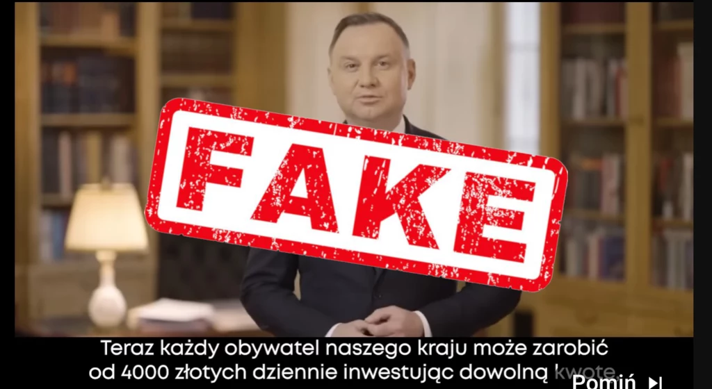 Deepfake z wizerunkiem prezydenta Polski pojawił się w YouTube...