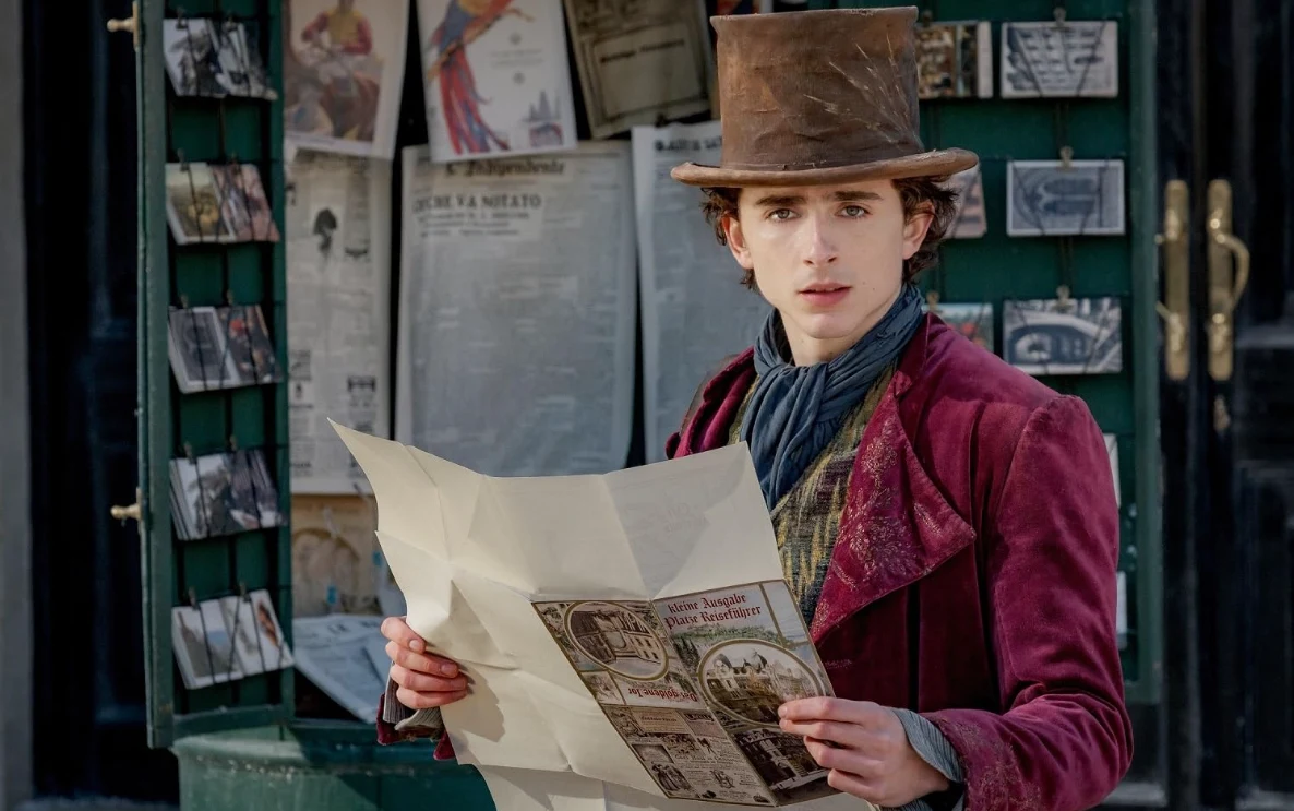 Timothée Chalamet w filmie "Wonka" Timothée Chalamet w filmie "Wonka"