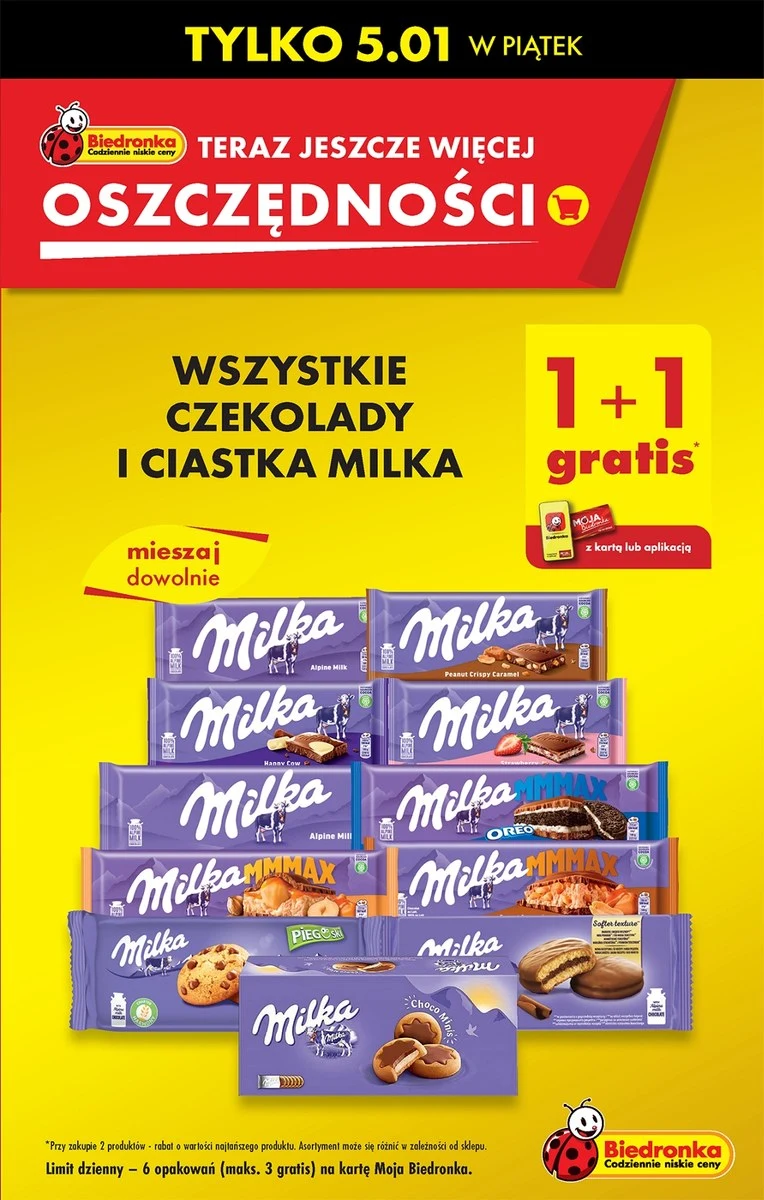 Czekolada i ciastka Mila w promocji 1+1 Gratis 