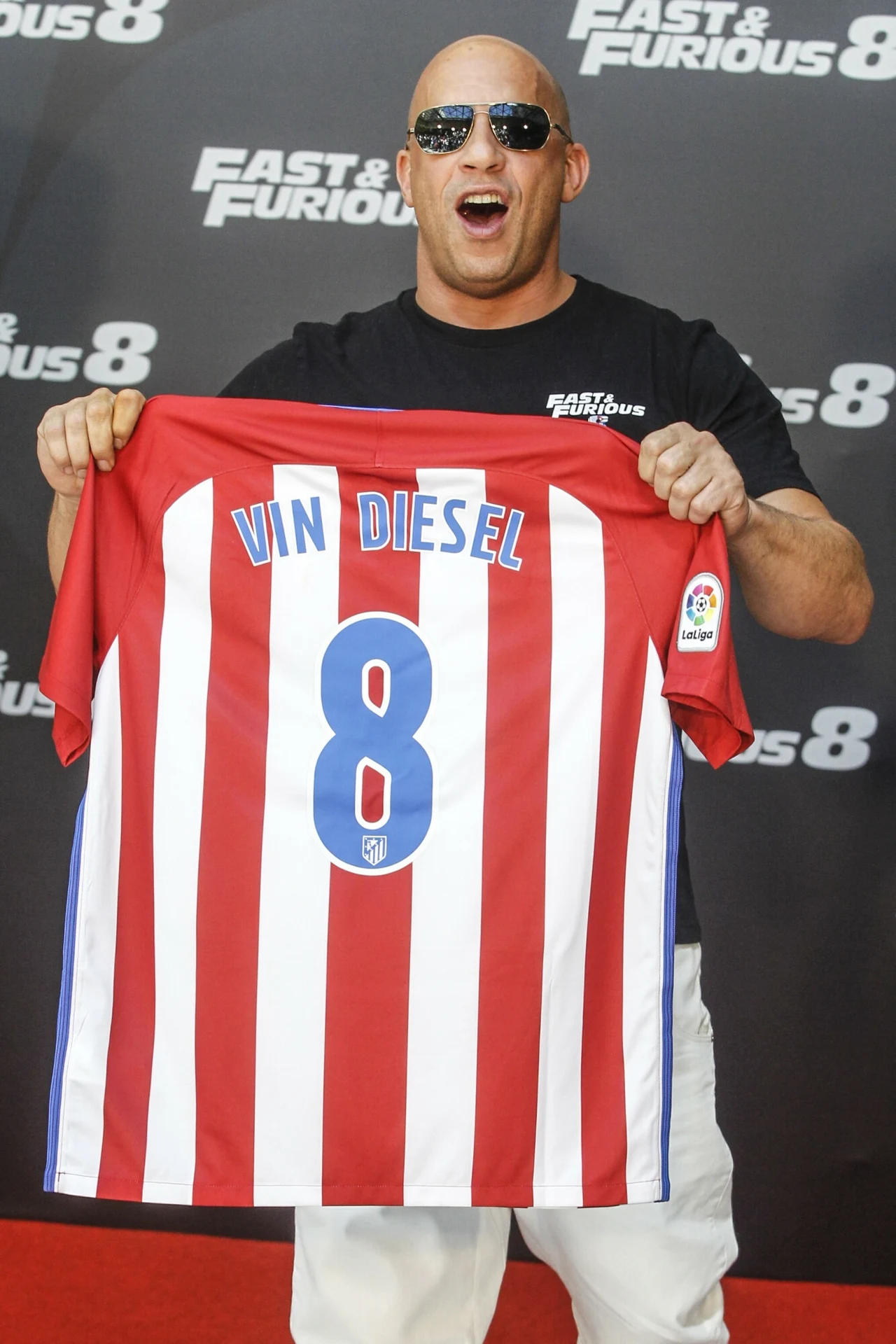 Vin Diesel z koszulką Atletico Madryt