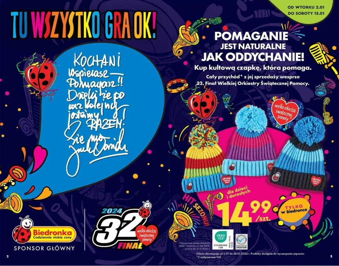 Kultowe czapki WOŚP wracają do Biedronki! 