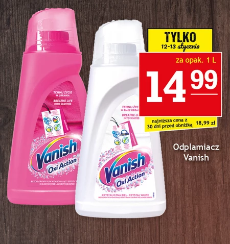 Vanish Oxi Action Odplamiacz do tkanin w płynie 1 l