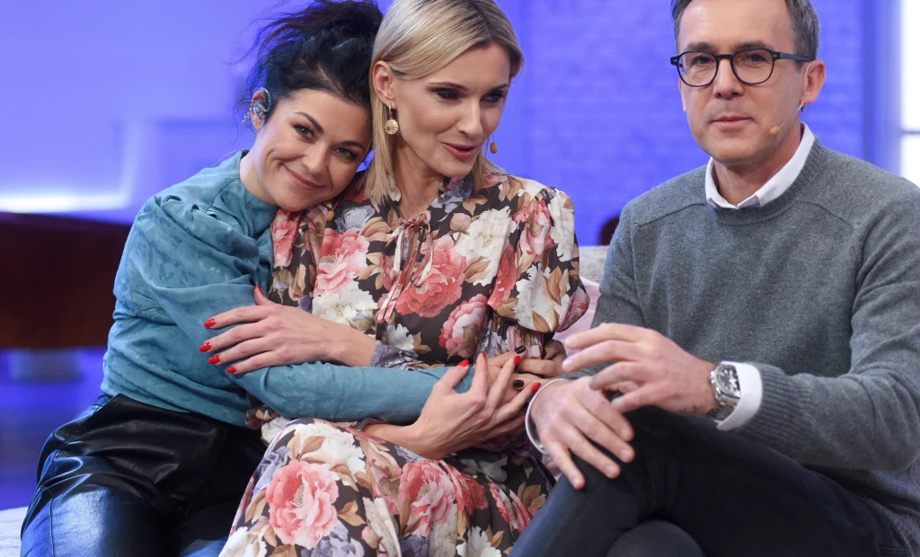 Kasia Cichopek, Anna Lewandowska i Maciej Kurzajewski w "Pytaniu na śniadanie"