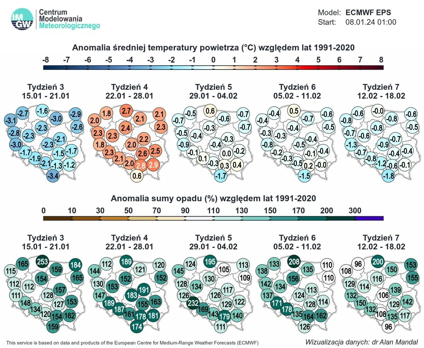 Według prognozy długoterminowej IMGW pod koniec stycznia w całym kraju będzie cieplej niż zwykle o tej porze roku Według prognozy długoterminowej IMGW pod koniec stycznia w całym kraju będzie cieplej niż zwykle o tej porze roku