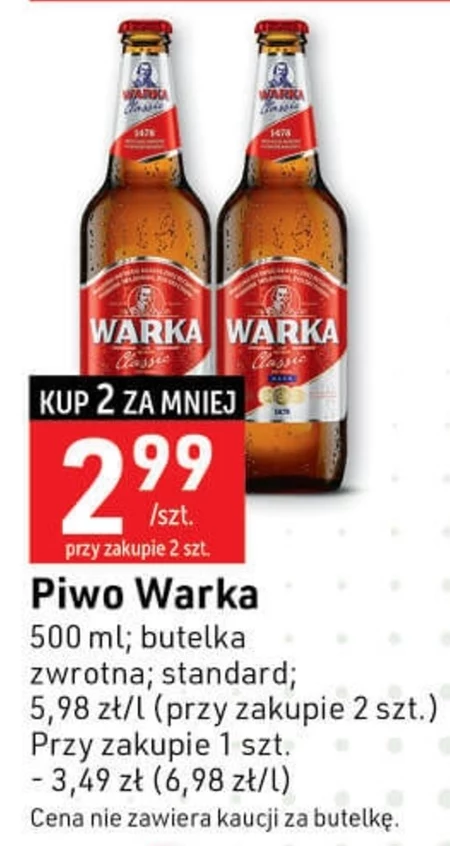 Warka Classic Piwo jasne 500 ml