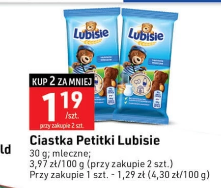 Lubisie Ciastko biszkoptowe z nadzieniem mlecznym 30 g