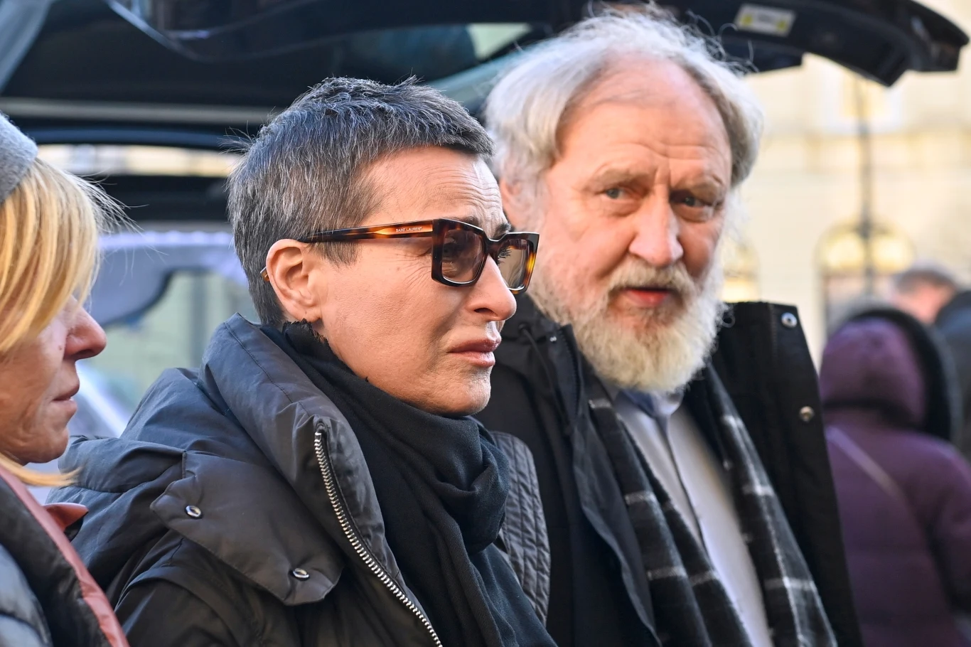 Pogrzeb Izabelli Cywińskiej; Danuta Stenka i Andrzej Grabowski Pogrzeb Izabelli Cywińskiej; Danuta Stenka i Andrzej Grabowski