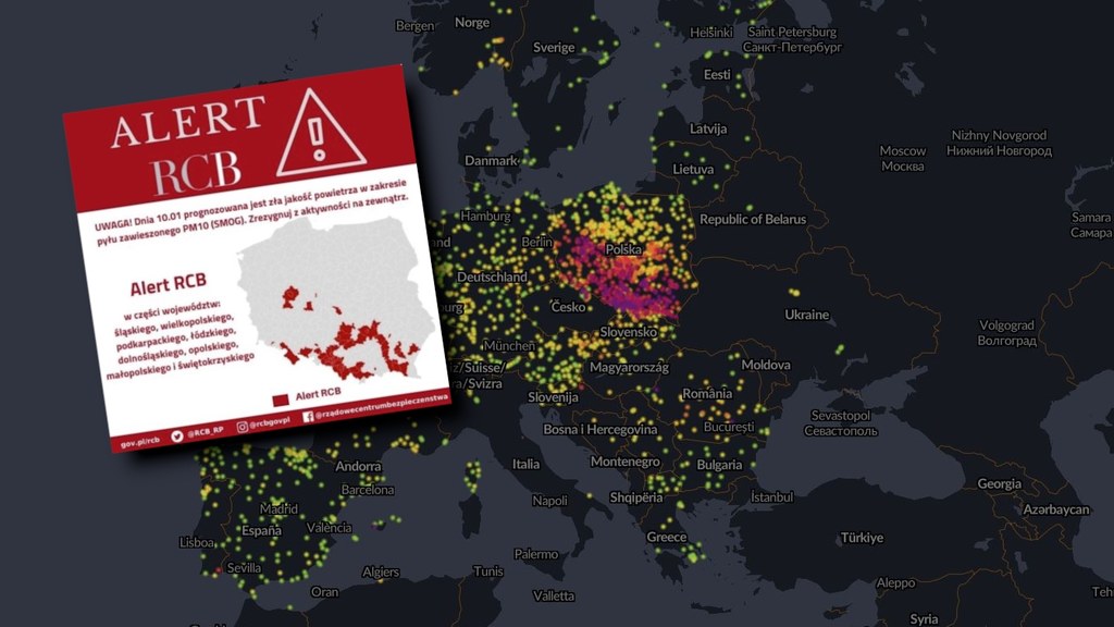 Od wtorku w Polsce mierzymy się z dużym smogiem. W środę wydano alerty RCB dla części 8 województw. Mieszkańcy proszeni są o zostanie w domach