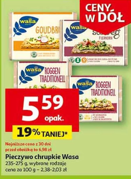 Wasa Żytnie na zakwasie pieczywo chrupkie z mąki żytniej 235 g