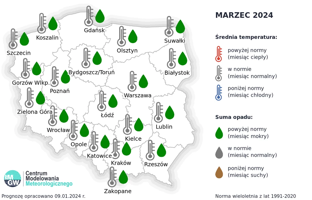 W marcu powtórzy się sytuacja z lutego: temperatury będą w normie, zaś opadów będzie więcej niż zazwyczaj W marcu powtórzy się sytuacja z lutego: temperatury będą w normie, zaś opadów będzie więcej niż zazwyczaj