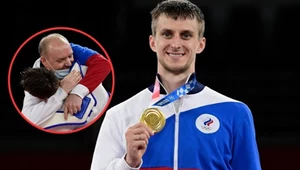 Vladislav Larin zdobył złoto na poprzednich igrzyskach w Tokio, raduje się ze swoim trenerem