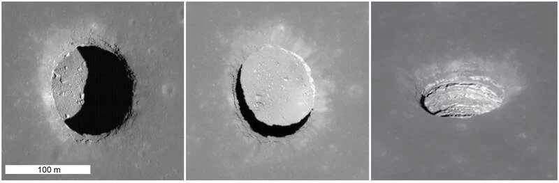 Zawalisko na obszarze morza spokoju (Mare Tranquillitatis) uwiecznione przez orbiter księżycowy LRO.