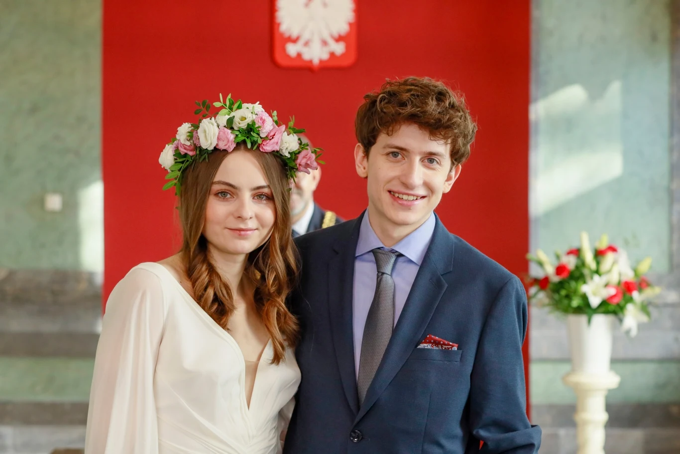 Zofia Stafiej i Filip Orliński na planie drugiego sezonu serialu "Rodzina na Maxa"