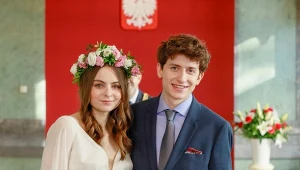 Zofia Stafiej i Filip Orliński na planie drugiego sezonu serialu "Rodzina na Maxa"