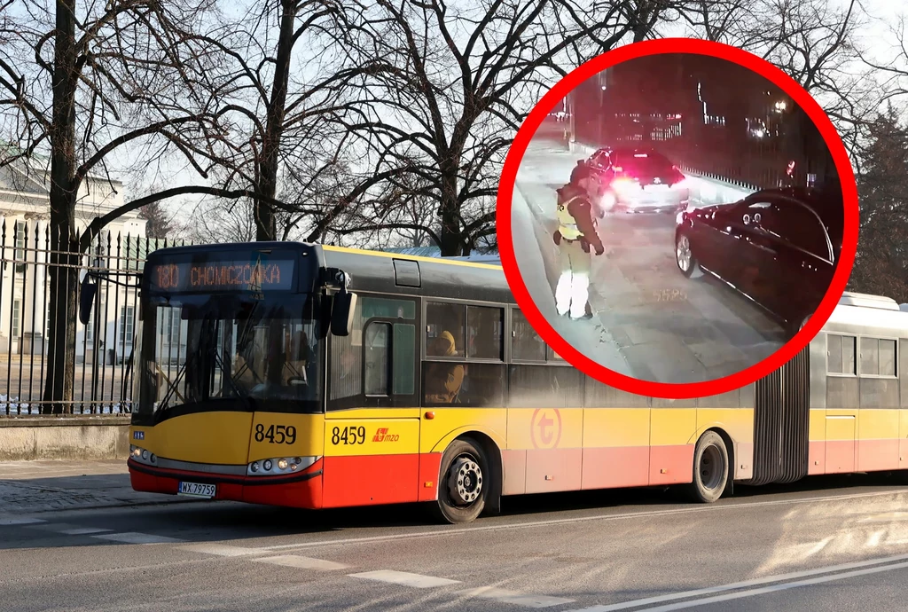 Jak wyglądało zablokowanie wyjazdu z Belwederu przez autobus? Jest nagranie