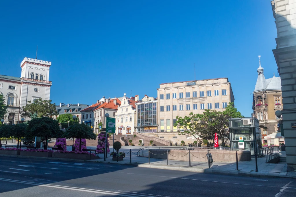 Bielsko-Biała: widok na plac Bolesława Chrobrego