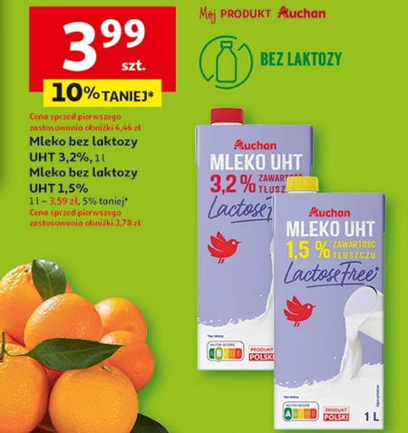Mleko bez laktozy Auchan