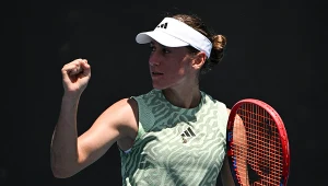 Kaja Juvan podczas meczu pierwszej rundy Australian Open