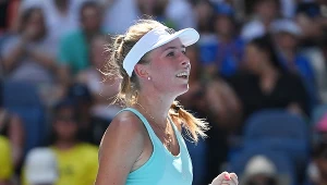 Magdalena Fręch podczas pierwszej rundy Australian Open