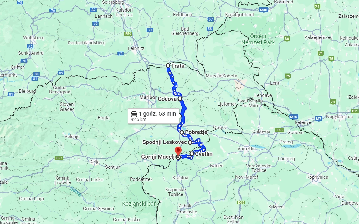 Bezpłatna droga prowadząca od północnej do południowej granicy Słowenii Bezpłatna droga prowadząca od północnej do południowej granicy Słowenii