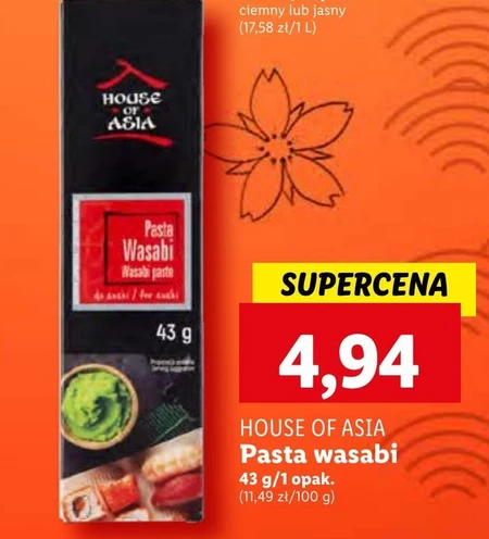 House of Asia Pasta wasabi do sushi 43 g