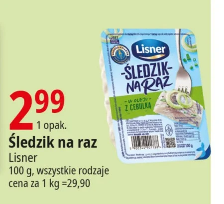 Lisner Śledzik na raz w oleju z cebulką 100 g