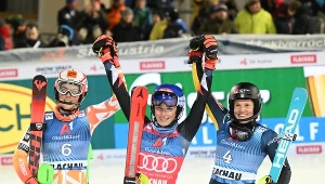 Od lewej: Słowaczka Petra Vlhova, Amerykanka Mikaela Shiffrin i Szwedka Sara Hector