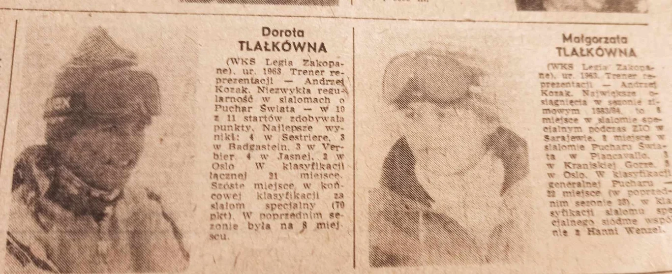 Siostry Tlałkówny w plebiscycie "Przeglądu Sportowego" na sportowca roku 1984 Siostry Tlałkówny w plebiscycie "Przeglądu Sportowego" na sportowca roku 1984