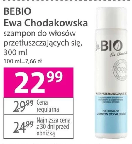 beBIO Ewa Chodakowska Naturalny szampon włosy przetłuszczające się 300 ml