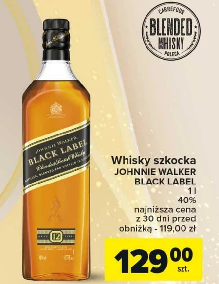 Johnnie Walker Black Label Blended Scotch Whisky 1000 ml