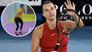 Aryna Sabalenka przyłapana podczas rozgrzewki przed meczem