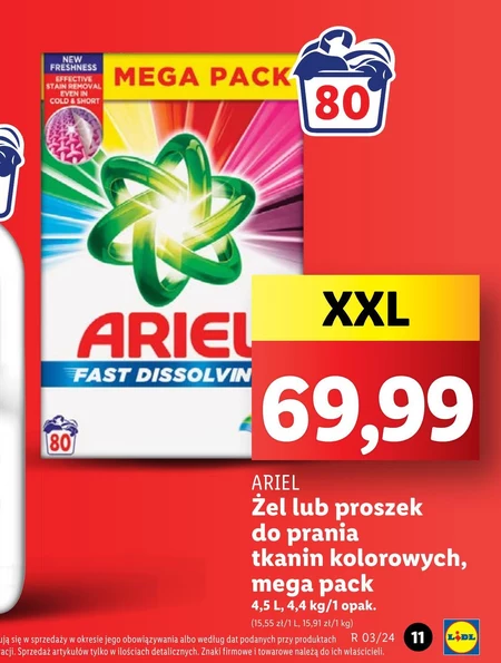Ariel Proszek do prania 4.4 kg, 80 prań, Color