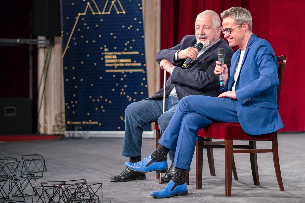 Janusz Majewski i Łukasz Maciejewski podczas przeglądu Kino na Granicy