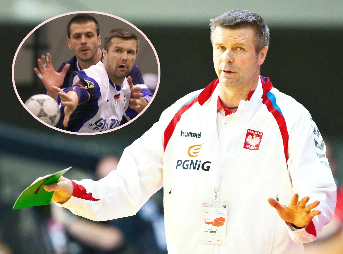 Bogdan Wenta jako trener reprezentacji Polski. I jako reprezentant Niemiec Bogdan Wenta jako trener reprezentacji Polski. I jako reprezentant Niemiec