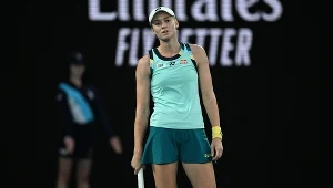 Jelena Rybakina podczas meczu drugiej rundy Australian Open