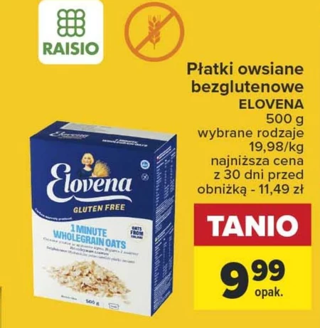 Elovena Gluten Free Bezglutenowe błyskawiczne pełnoziarniste płatki owsiane 500 g