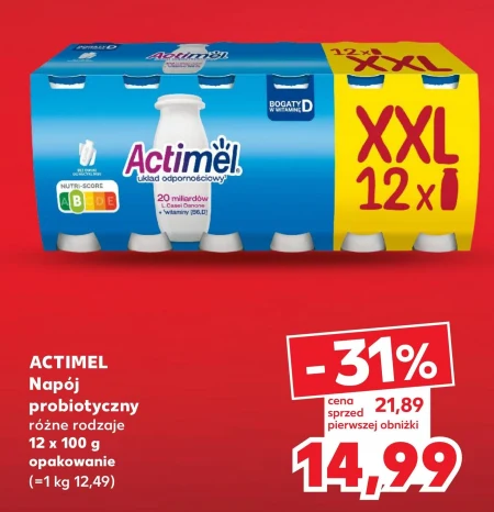 Actimel Napój jogurtowy o smaku wieloowocowym 1,2 kg (12 x 100 g)