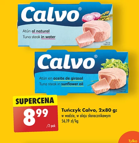 Calvo Kawałki tuńczyka w oleju słonecznikowym 3 x 80 g