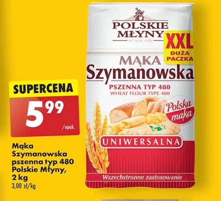 Polskie Młyny Mąka Szymanowska pszenna uniwersalna typ 480 1 kg